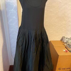 J. Crew Black Midi Dress